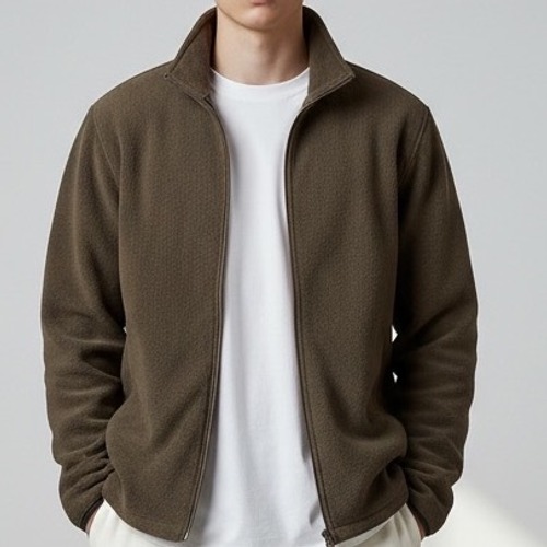 Woolrich Mens 2xl Brown Full Zip Fleece Jacket Gorpcore Cozy Cabin Layers